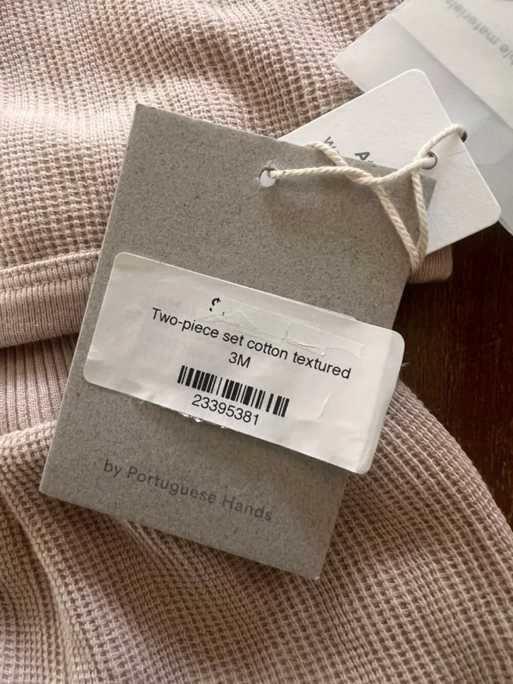 NWT Snug Portuguese Hands 3M Organic Cotton Waffle Baby Set Portugal Neutral